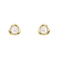 Gecko Jewellery 9ct Yellow Gold Pearl Petal Stud Earrings – Clover Leaf