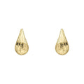 Gecko Jewellery 9ct Yellow Gold Ridged Teardrop Stud Earrings