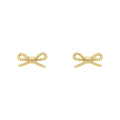 Gecko Jewellery 9ct Yellow Gold Rope Bow Stud Earrings for Women