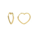 Gecko Jewellery 9ct Yellow Gold Open Heart Hoop Earrings for Women