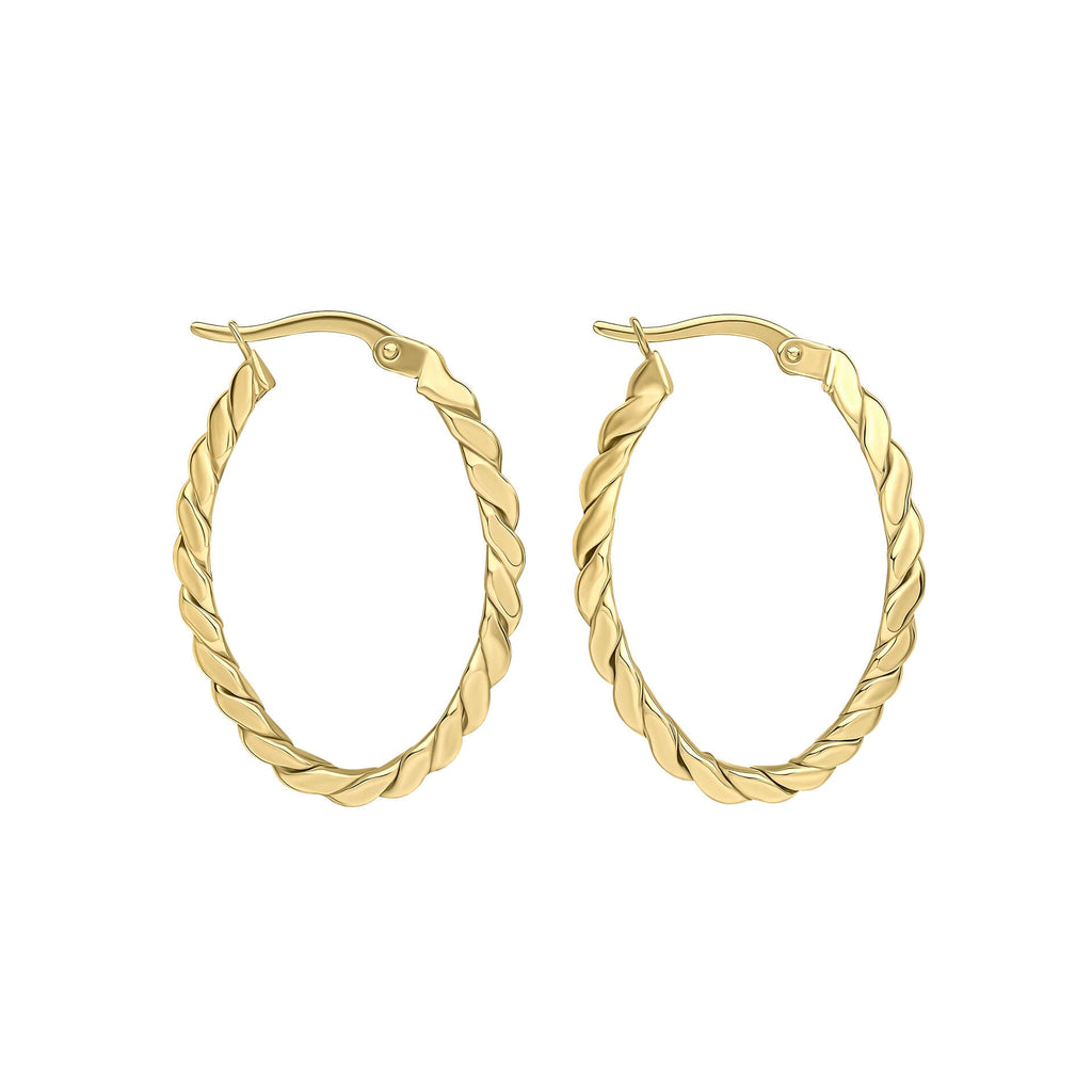 Gecko Jewellery Twisted Rope Hoop Earrings – 9ct Yellow Gold Design