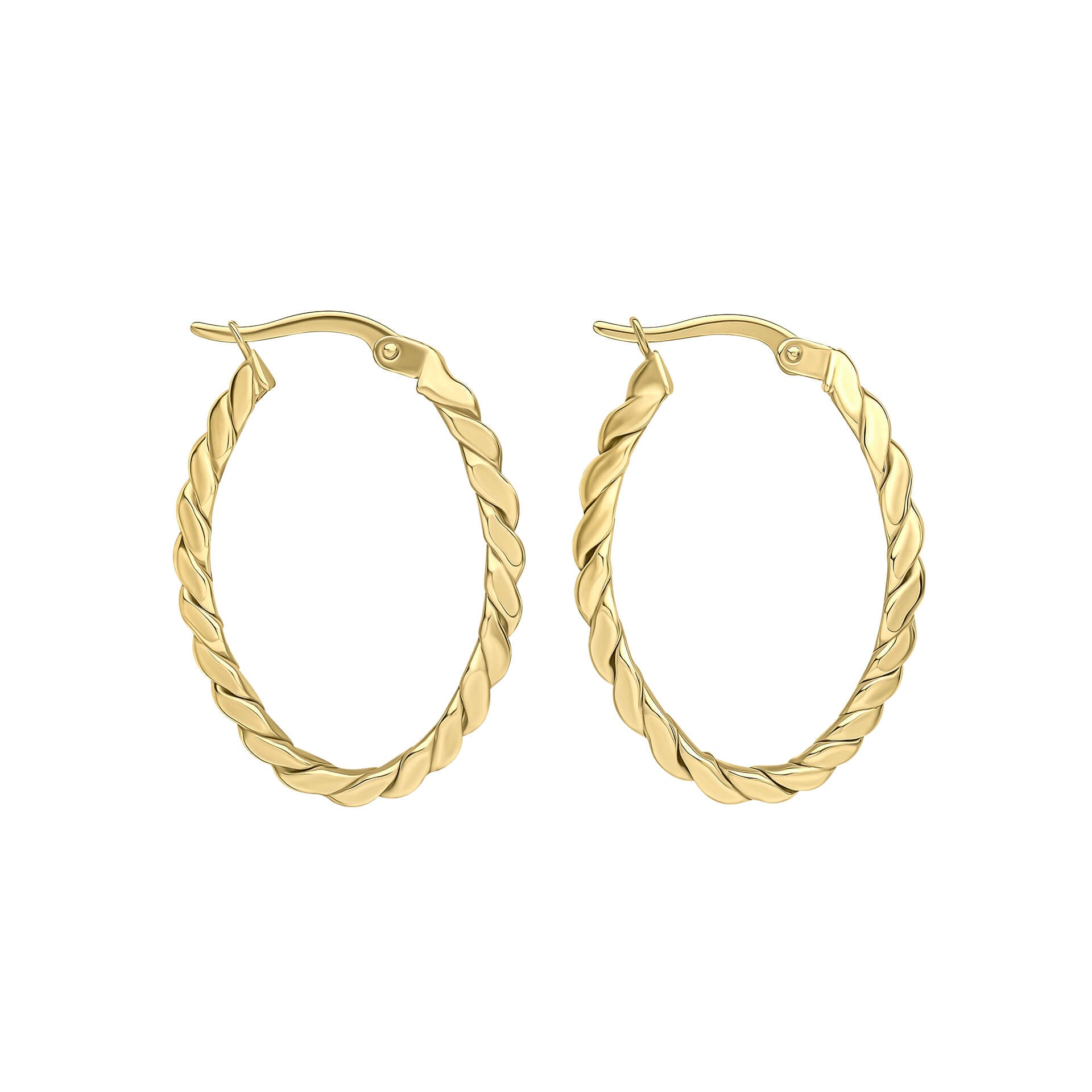 Gecko Jewellery Twisted Rope Hoop Earrings – 9ct Yellow Gold Design