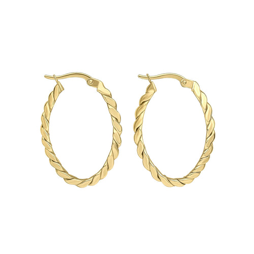 Gecko Jewellery Twisted Rope Hoop Earrings – 9ct Yellow Gold Design