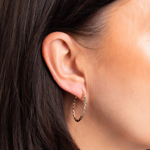 Gecko Jewellery Twisted Rope Hoop Earrings – 9ct Yellow Gold Design