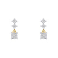 Gecko Jewellery 9ct Gold Diamond Trilogy Drop Earrings – 3 Stone Set