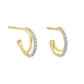 Gecko Jewellery 9ct Yellow Gold Diamond Double Hoop Earrings