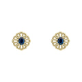 Gecko Jewellery 9ct Gold Sapphire Stud Earrings – Vintage Millegrain