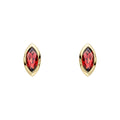 Gecko Jewellery Marquise Garnet Stud Earrings in 9ct Gold – 80mm
