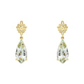 Gecko Jewellery Green Quartz Drop Earrings in 9ct Yellow Gold