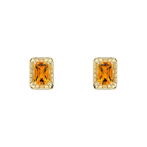 Gecko Jewellery 9ct Yellow Gold Octagon Citrine Stud Earrings