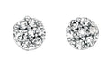 Gecko Jewellery 9ct White Gold 14 Diamond Cluster Stud Earrings