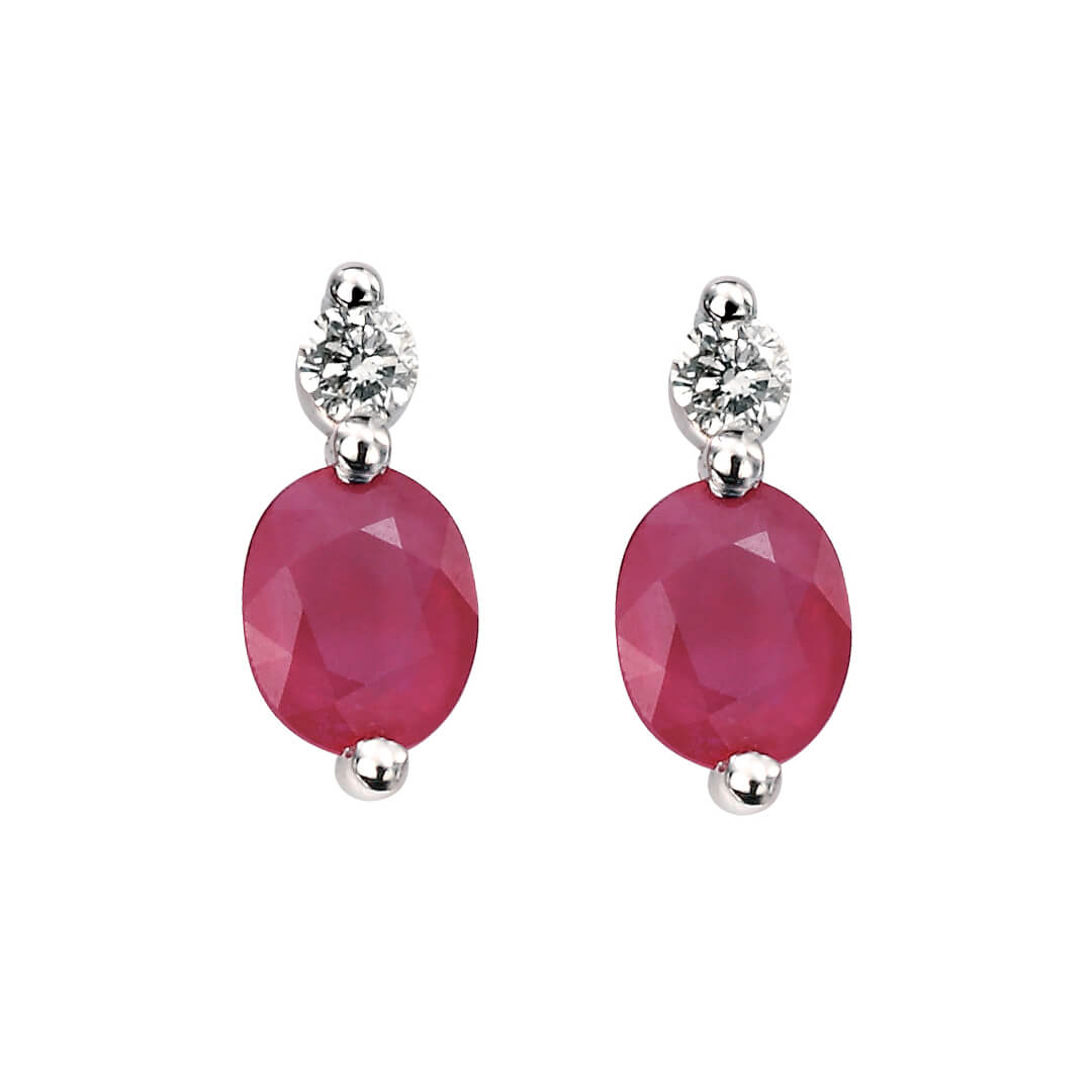 Gecko Jewellery 9ct Gold Diamond and Precious Stone Drop Earrings