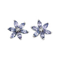Gecko Jewellery Tanzanite and Diamond Flower Earrings in 9ct Gold