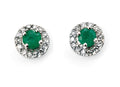 Gecko Jewellery 9ct Gold Round Precious Stone and Diamond Earrings
