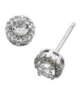 Gecko Jewellery 9ct Gold Diamond and White Topaz Stud Earrings