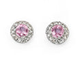 Gecko Jewellery Pink Sapphire and Diamond Cluster Earrings in 9ct Gold