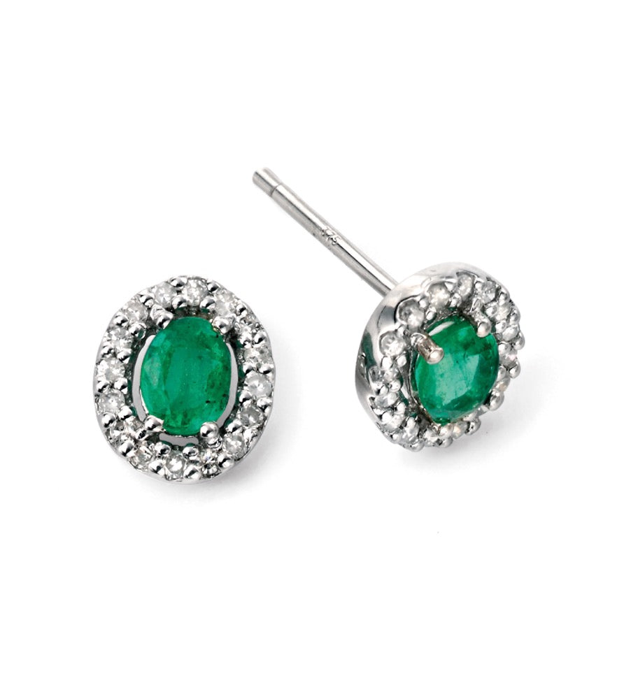 Gecko Jewellery 9ct Gold Precious Stone and Diamond Cluster Earrings