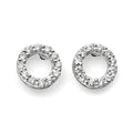 Gecko Jewellery 9ct White Gold Open Circle Diamond Stud Earrings