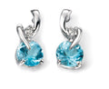 Blue Topaz and Diamond Twist Earrings in 9ct Gold | Gecko Jewellery