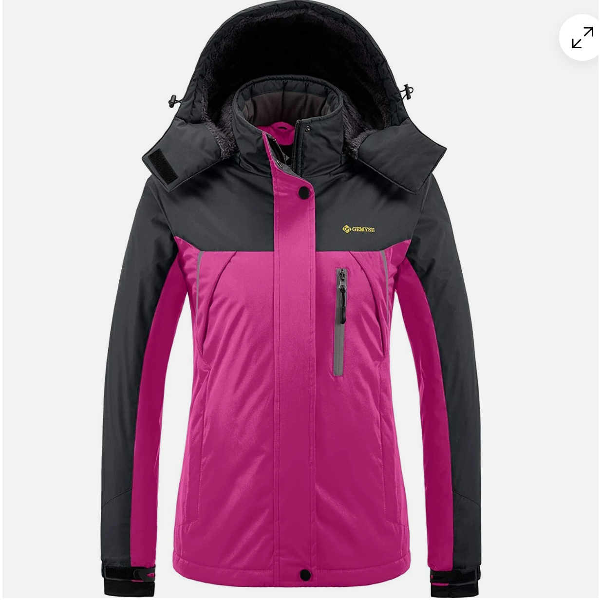 GEMYSE Women's Waterproof Ski Jacket | Fleece Lined Winter Coat - Pink