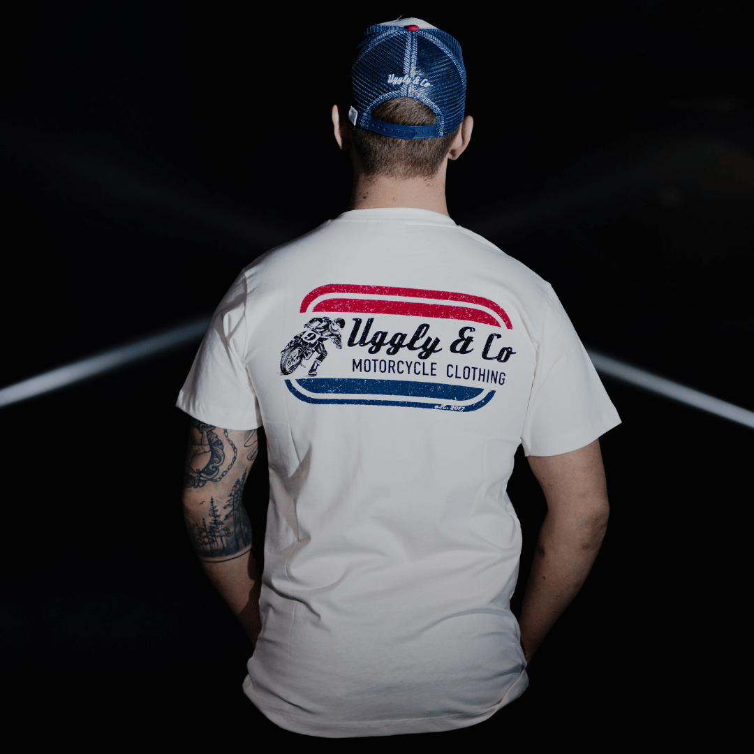Uggly and Co Flattrack Tee – Vintage Graphic Heavyweight Cotton T-Shirt