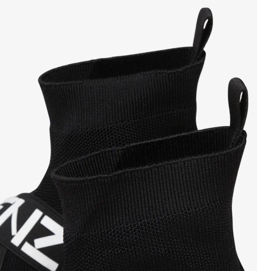 Kenzo Women's Black Sock Sneakers | Logo Elastic Slip-On Trainers