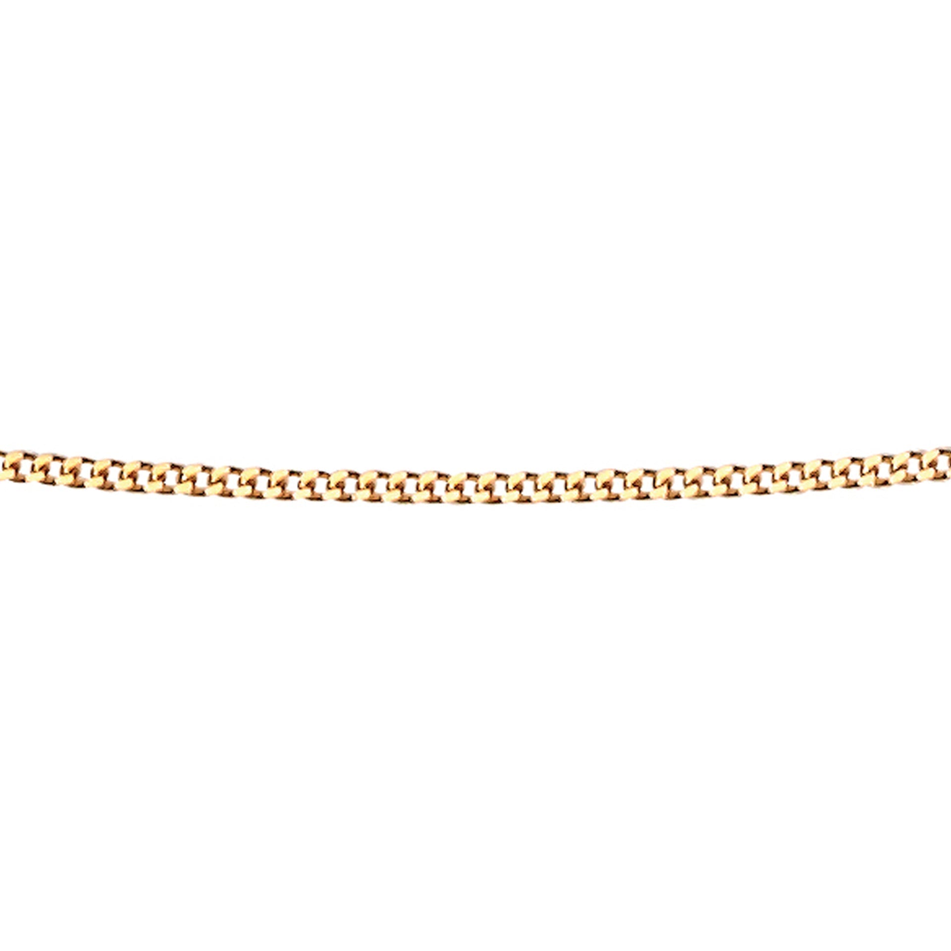 Gecko Jewellery 9ct Gold 0.6mm Diamond Cut Curb Chain Necklace | 46cm