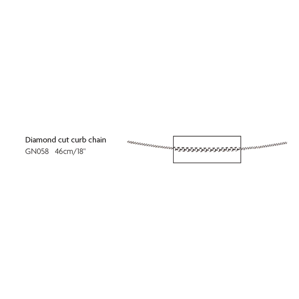 Gecko Jewellery 9ct Gold 0.6mm Diamond Cut Curb Chain Necklace | 46cm
