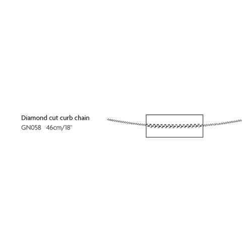 Gecko Jewellery 9ct Gold 0.6mm Diamond Cut Curb Chain Necklace | 46cm