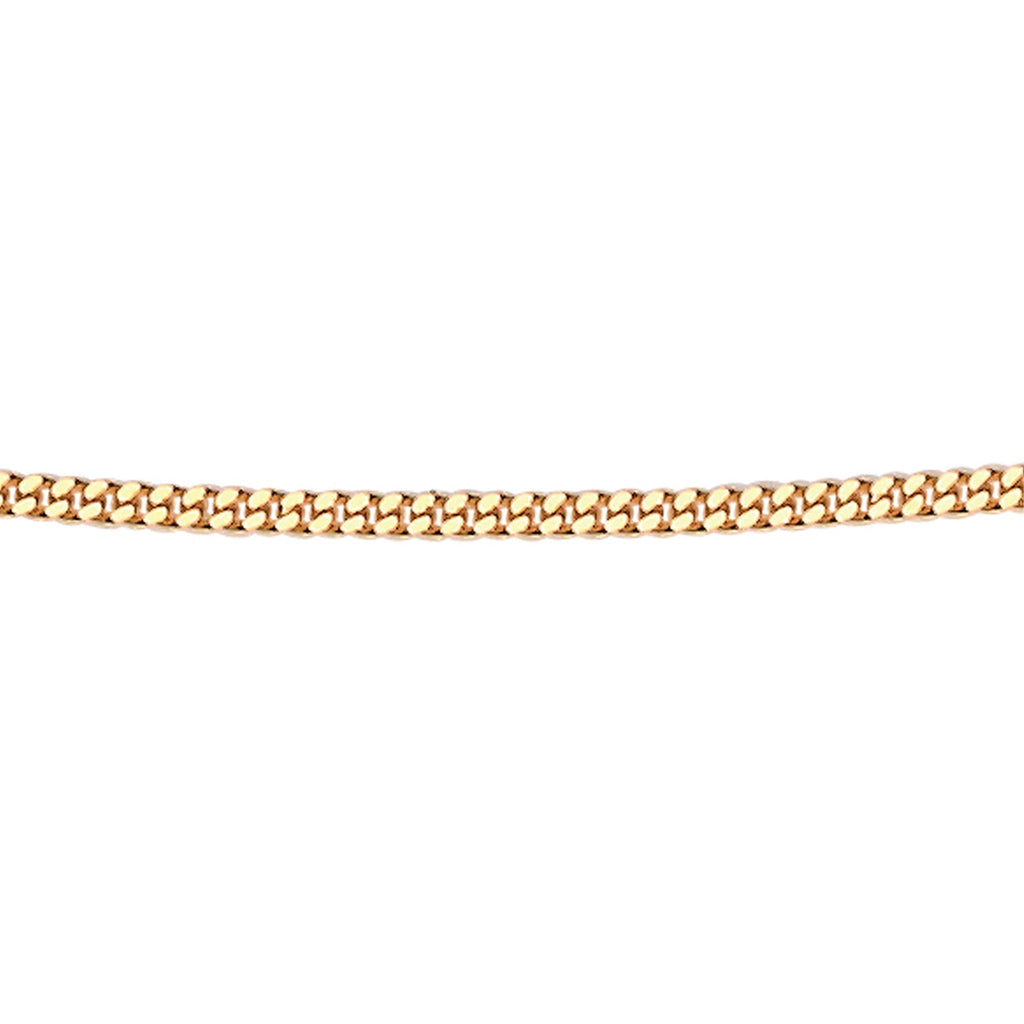 Gecko Jewellery 9ct Gold 1mm Diamond Cut Curb Chain Necklace - 46cm