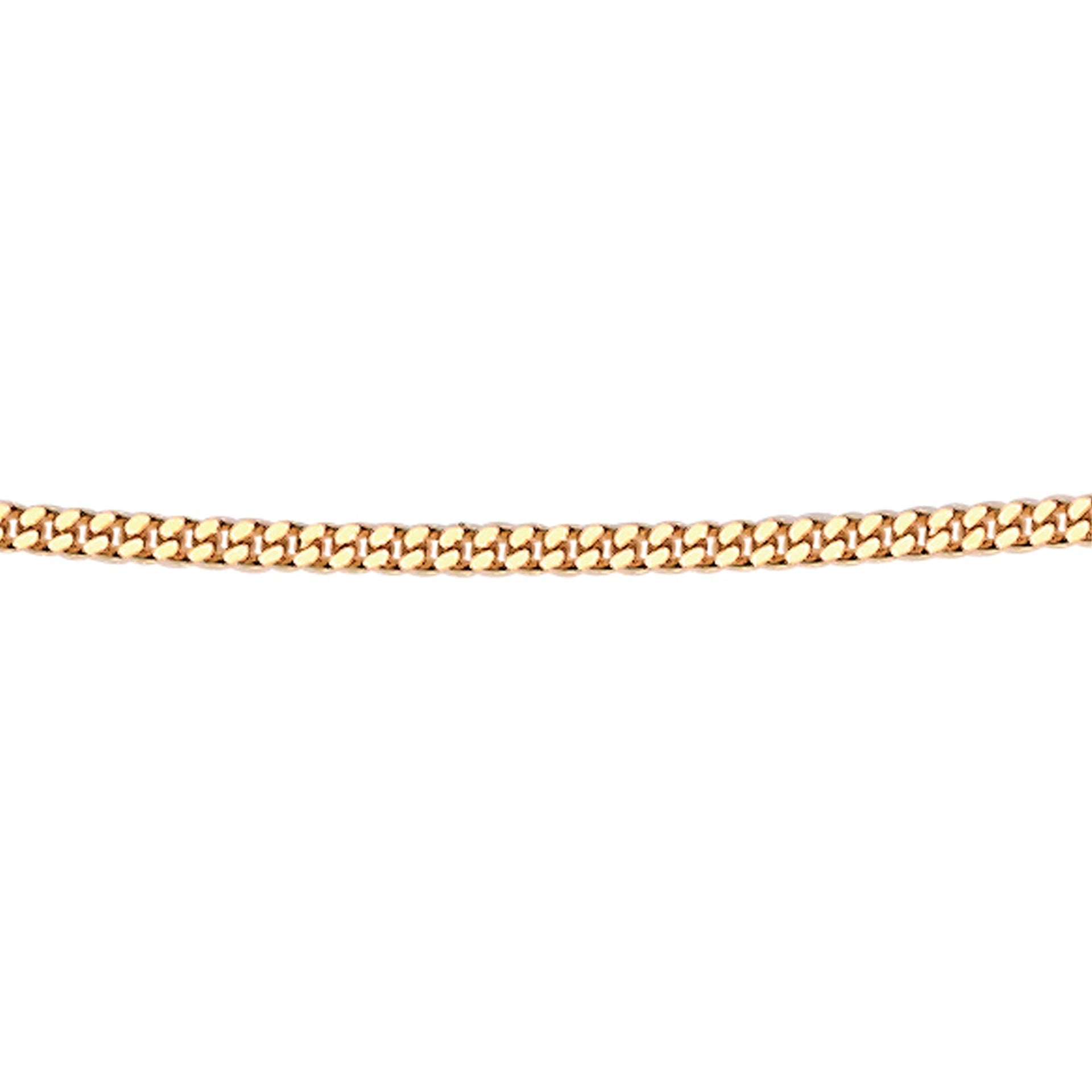 Gecko Jewellery 9ct Gold 1mm Diamond Cut Curb Chain Necklace - 46cm