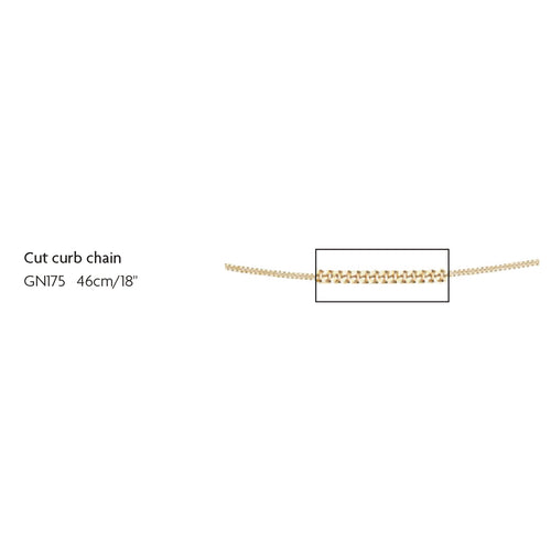 Gecko Jewellery 9ct Gold 1mm Diamond Cut Curb Chain Necklace - 46cm