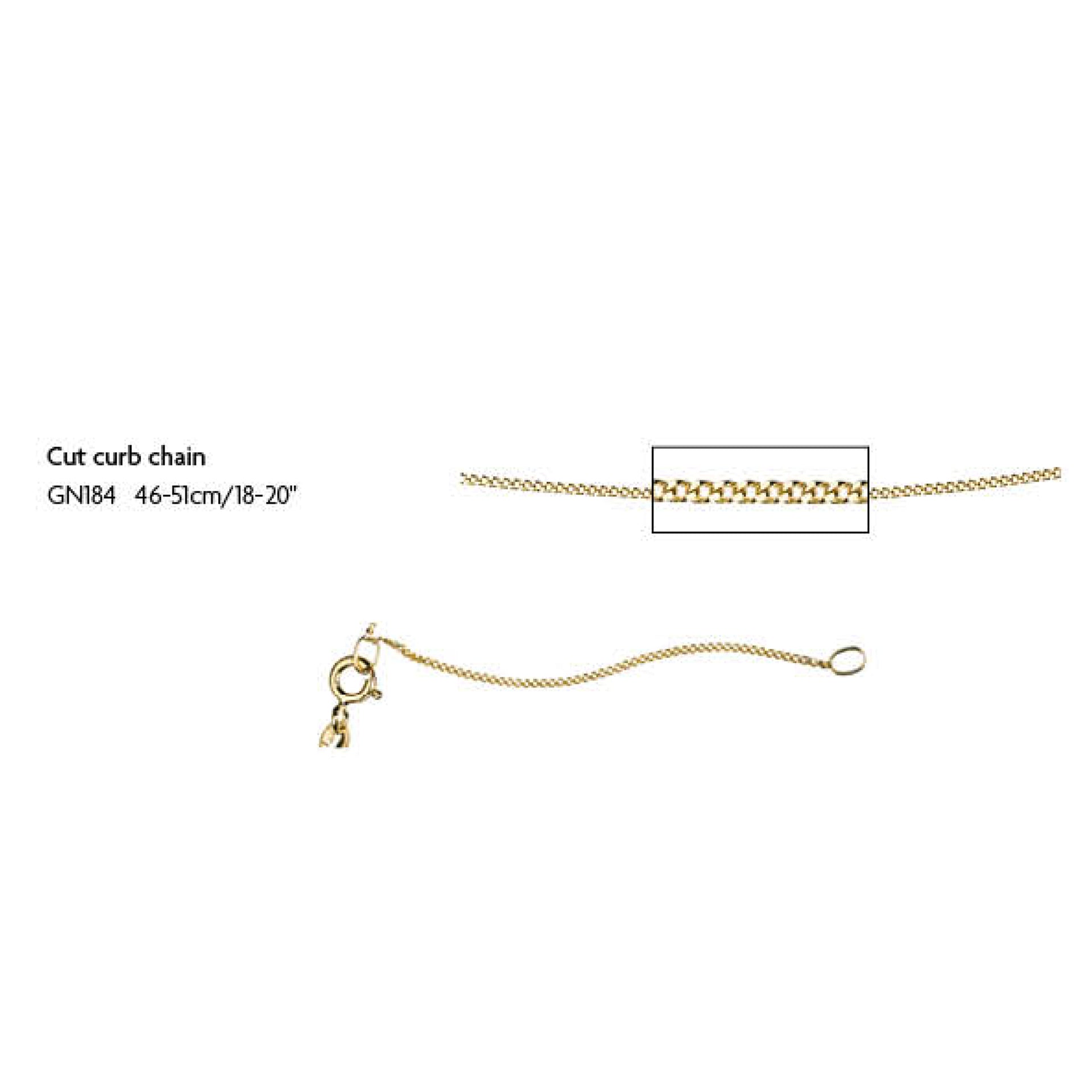 Gecko Jewellery 1mm Cut Curb Chain – 9ct Gold Extendable Necklace