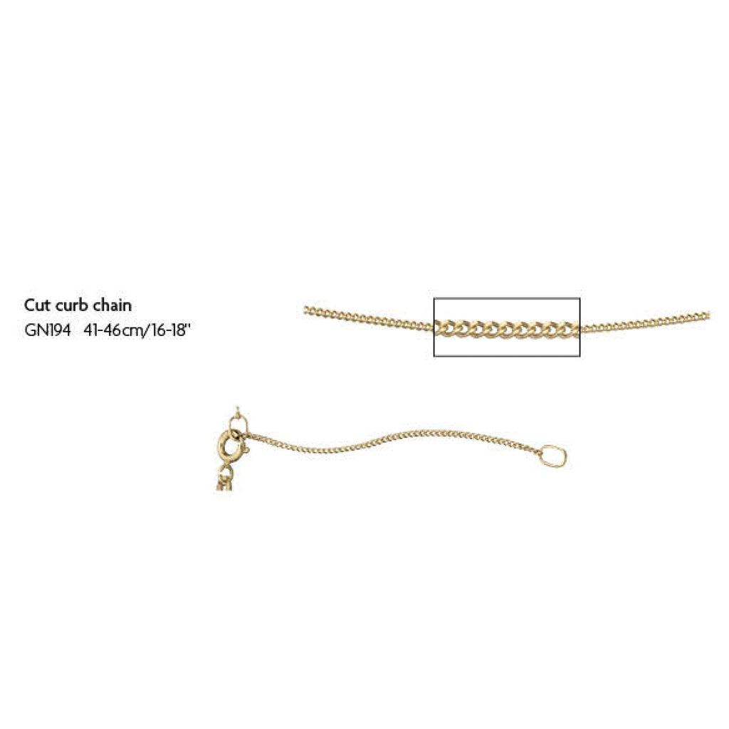 Gecko Jewellery 1mm Cut Curb Chain – 9ct Gold Extendable Necklace