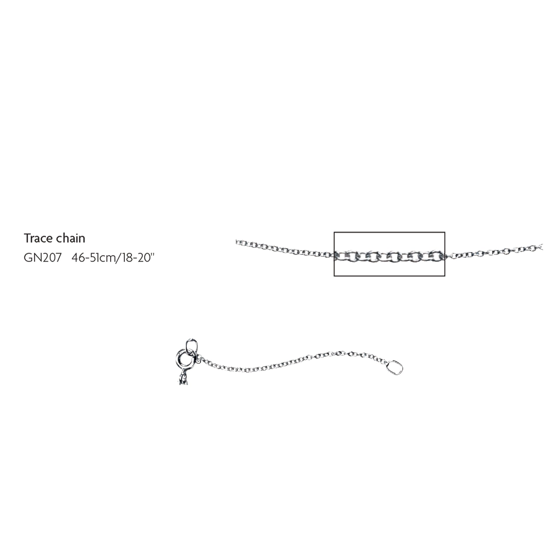 Gecko Jewellery 9ct Gold 1.2mm Trace Chain Necklace – 46cm-51cm