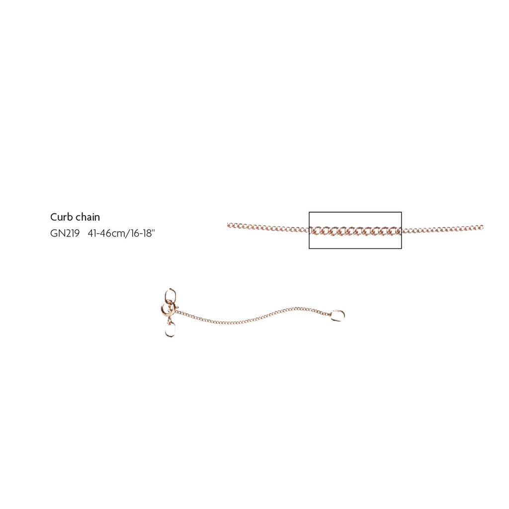 Gecko Jewellery 9ct Gold 0.8mm Diamond Cut Curb Chain – 41cm-46cm