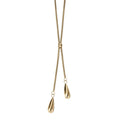 Gecko Jewellery 9ct Gold Double Teardrop Necklace with Polished Finish