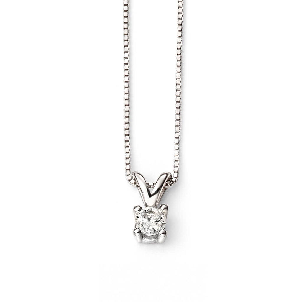 Gecko Jewellery 9ct Gold Double Bale Solitaire Diamond Pendant