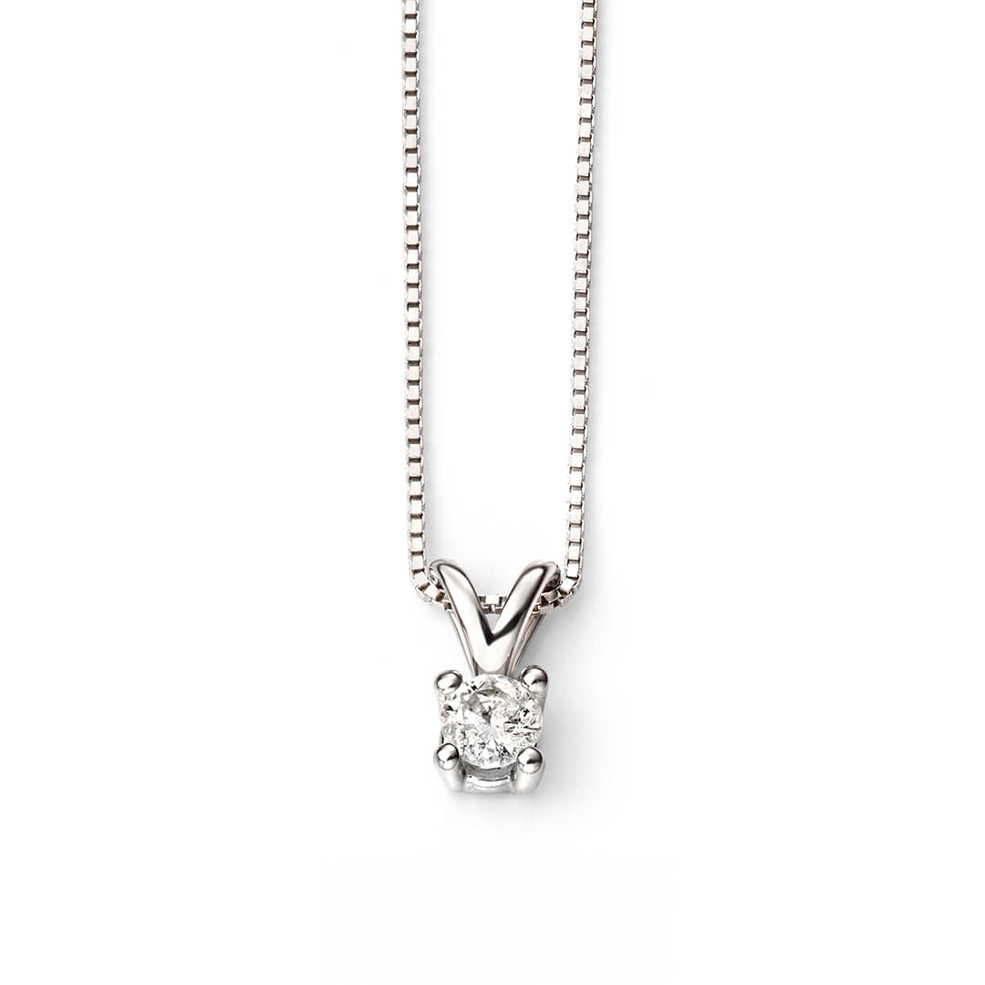 Gecko Jewellery 9ct Gold Double Bale Solitaire Diamond Pendant