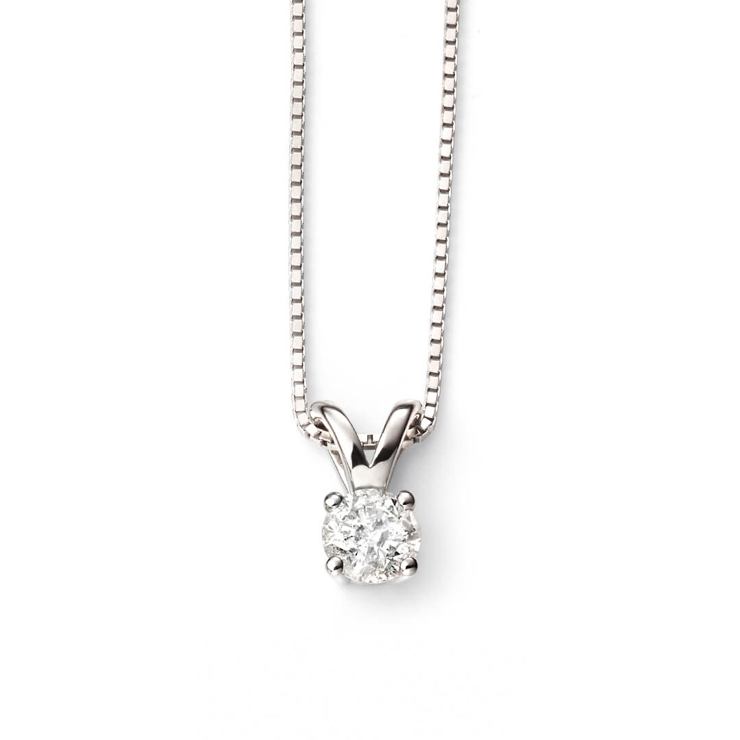 Gecko Jewellery 9ct Gold Double Bale Solitaire Diamond Pendant
