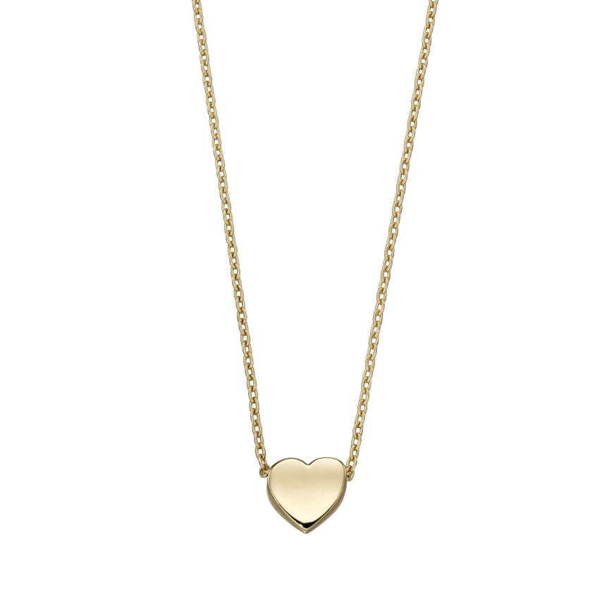 Gecko Jewellery Retail Small Plain Heart Necklace - Classic Everyday Style