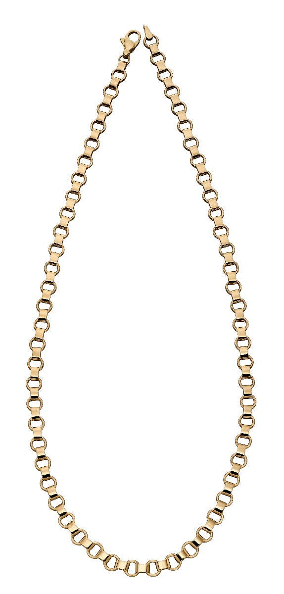 Gecko Jewellery 9ct Yellow Gold Circle Link Necklace – 46cm Length