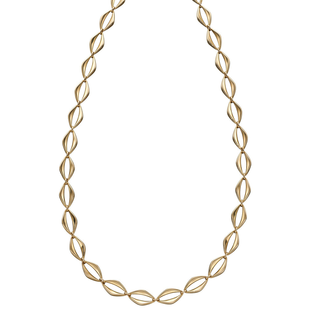 Gecko Jewellery 9ct Yellow Gold Open Eye Link Necklace for Women