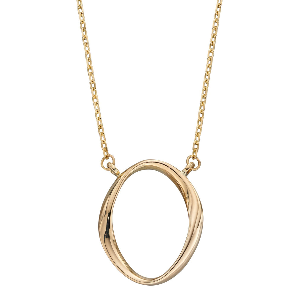 Gecko Jewellery 9ct Yellow Gold Twist Open Oval Necklace for Women