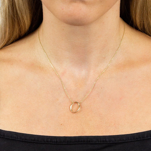 Gecko Jewellery 9ct Yellow Gold Twist Open Oval Necklace for Women