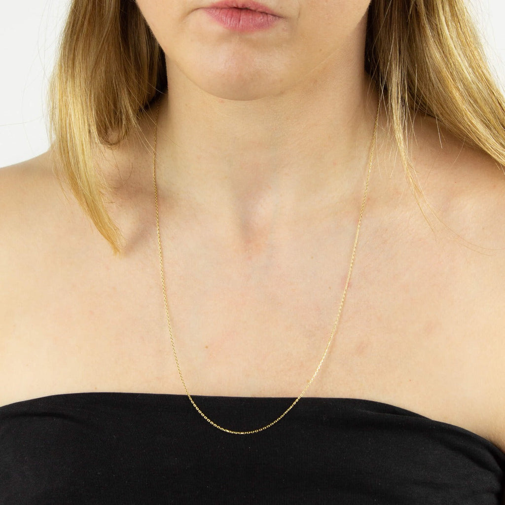 Gecko Jewellery 9ct Gold 0.7mm Diamond Cut Trace Chain – 56cm-61cm