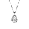 Gecko Jewellery 9ct Gold Diamond Cut Teardrop Necklace with Diamonds