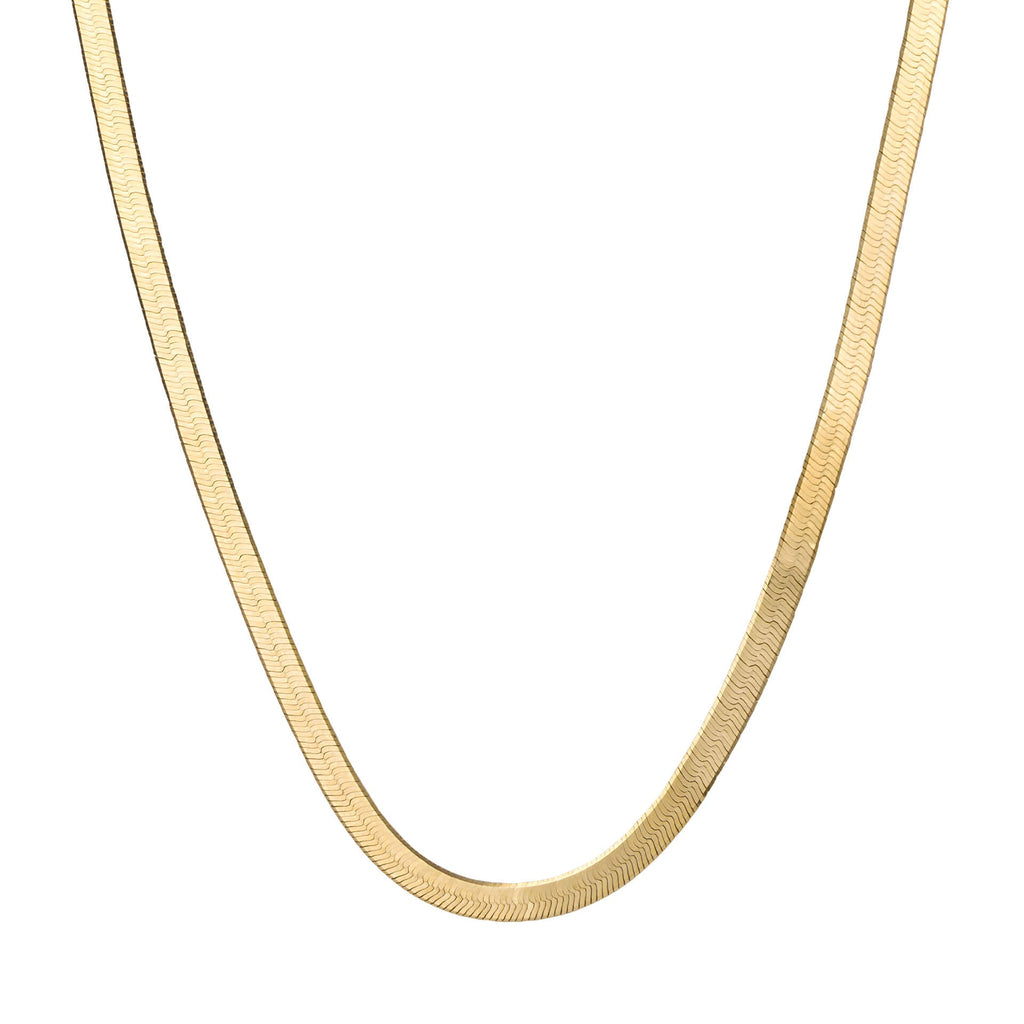 Gecko Jewellery 9ct Yellow Gold Herringbone Chain Necklace – 18 Inch