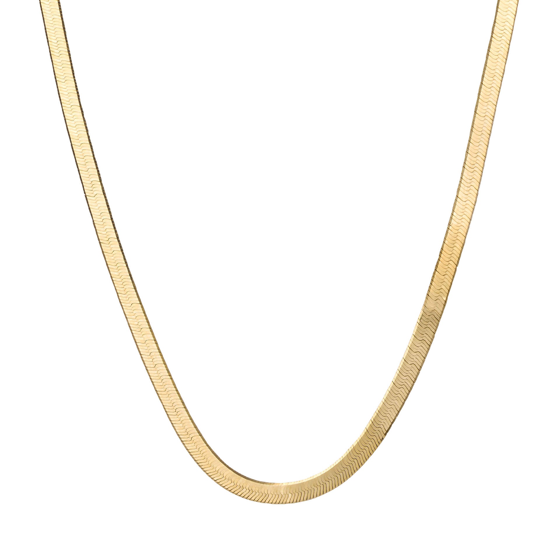 Gecko Jewellery 9ct Yellow Gold Herringbone Chain Necklace – 18 Inch