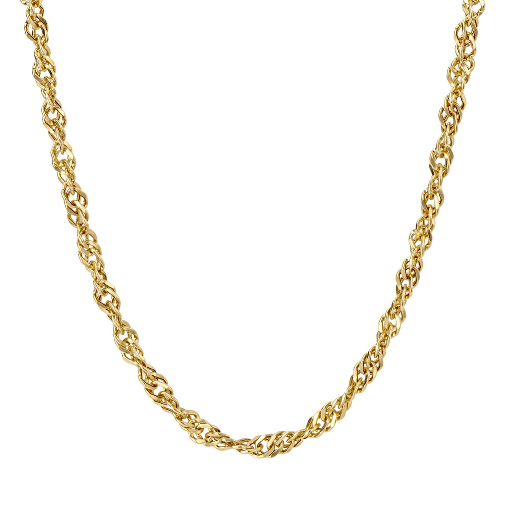 Gecko Jewellery 9ct Yellow Gold Singapore Chain Necklace – 18 Inch